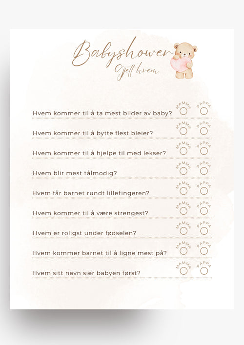 Babyshower - gjett hvem